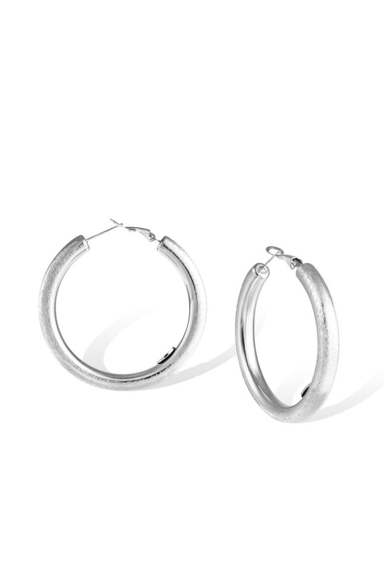 Retro Large Hoop Earrings, Main, color, Silver