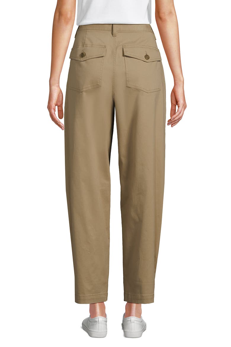 High Rise Barrel Leg Chino Pants, Alternate, color, Desert Tan