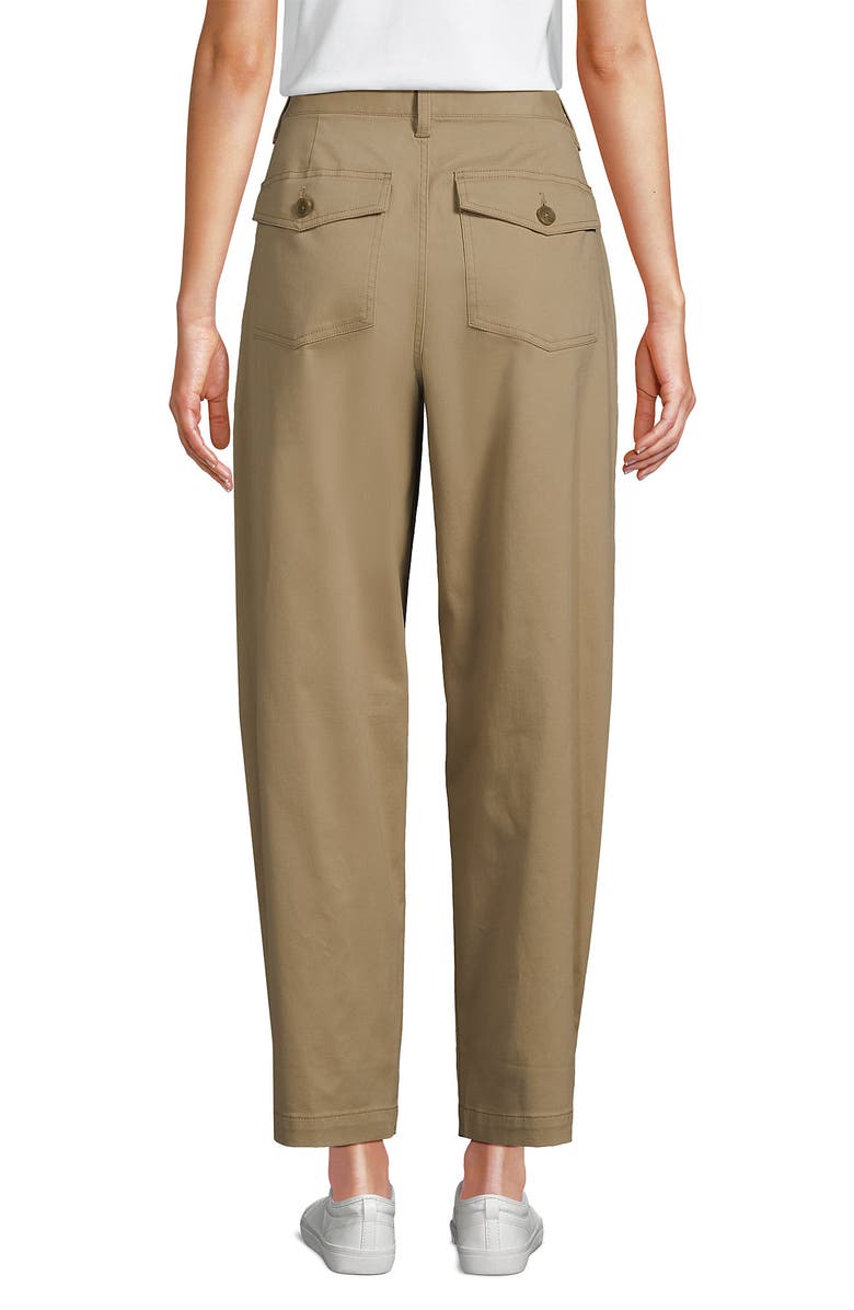 Lands' End High Rise Barrel Leg Chino Pants, Alternate, color, Desert Tan