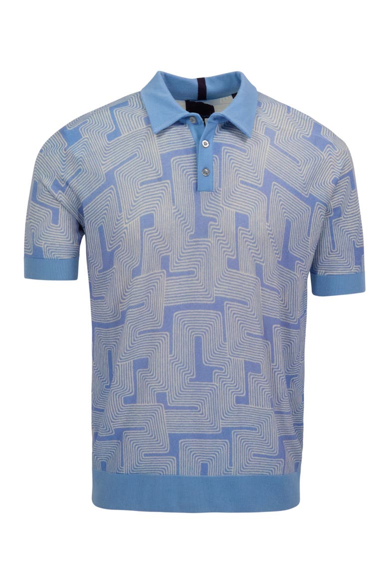 Inter Twine Mens Merino Silk Cashmere Polo, Alternate, color, INTER TWINE BLUE