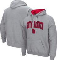 COLOSSEUM Men's Colosseum Heathered Gray South Dakota Coyotes Arch and Logo Pullover Hoodie