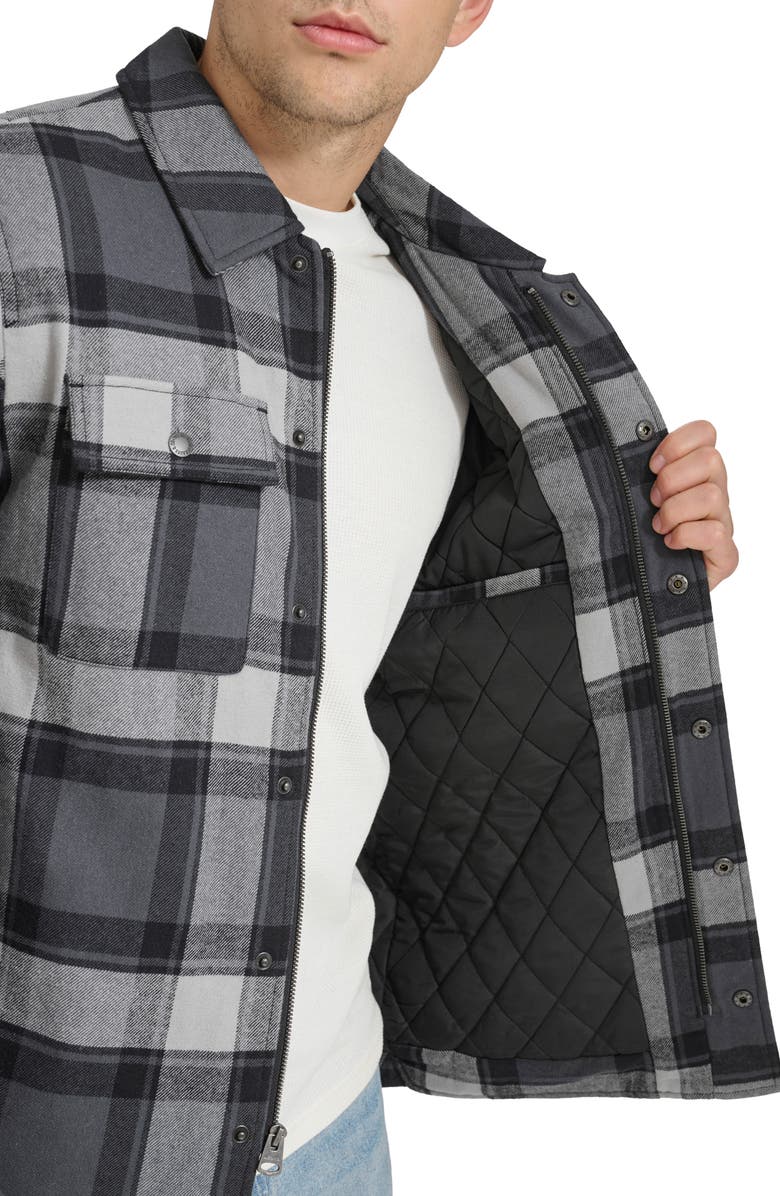 Levi's Quilt Lined Cotton Shacket, Alternate, color, Grey/ Black/ White Multi