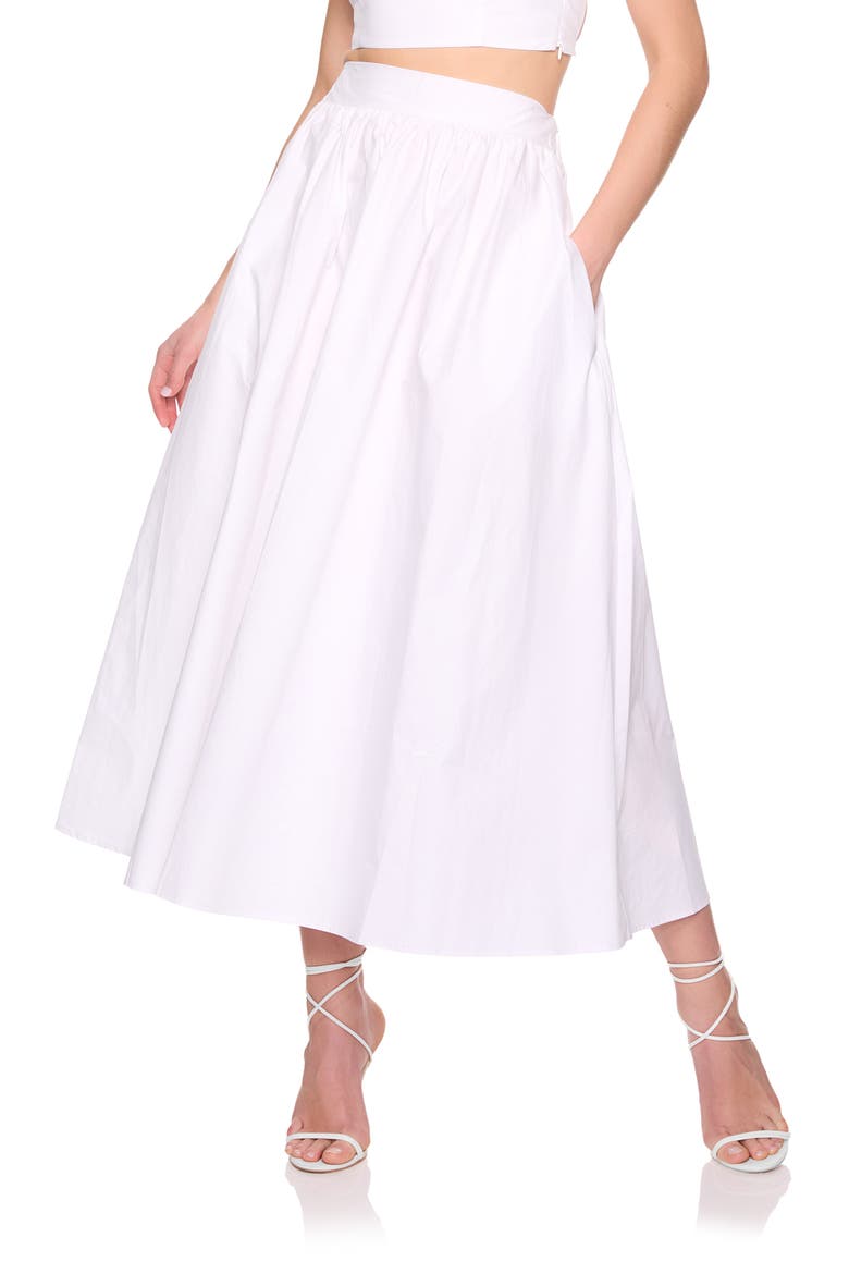 Cotton Poplin Midi Skirt, Main, color, SUGAR