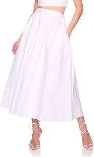 Susana Monaco Cotton Poplin Midi Skirt