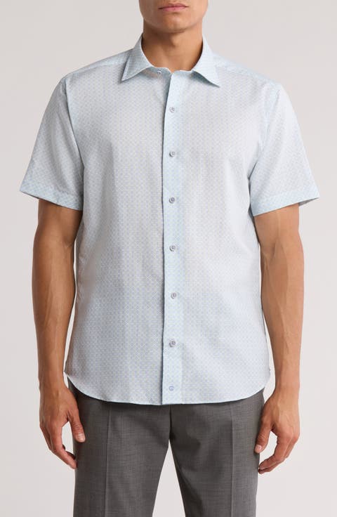Short Sleeve Linen & Cotton Sport Shirt