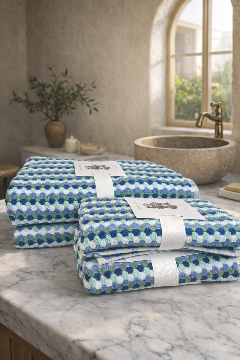 Marseille Towel Set, Alternate, color, Blue Mint