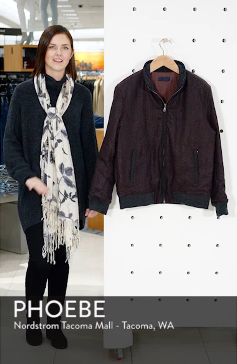 Palmer Wool Blend Bomber Jacket, sales video thumbnail