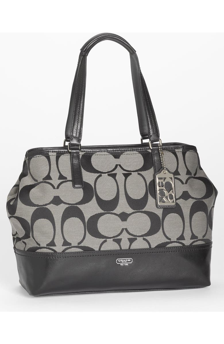 COACH 'Hamptons Weekend Signature Colorblock - Medium' Tote, Main, color,