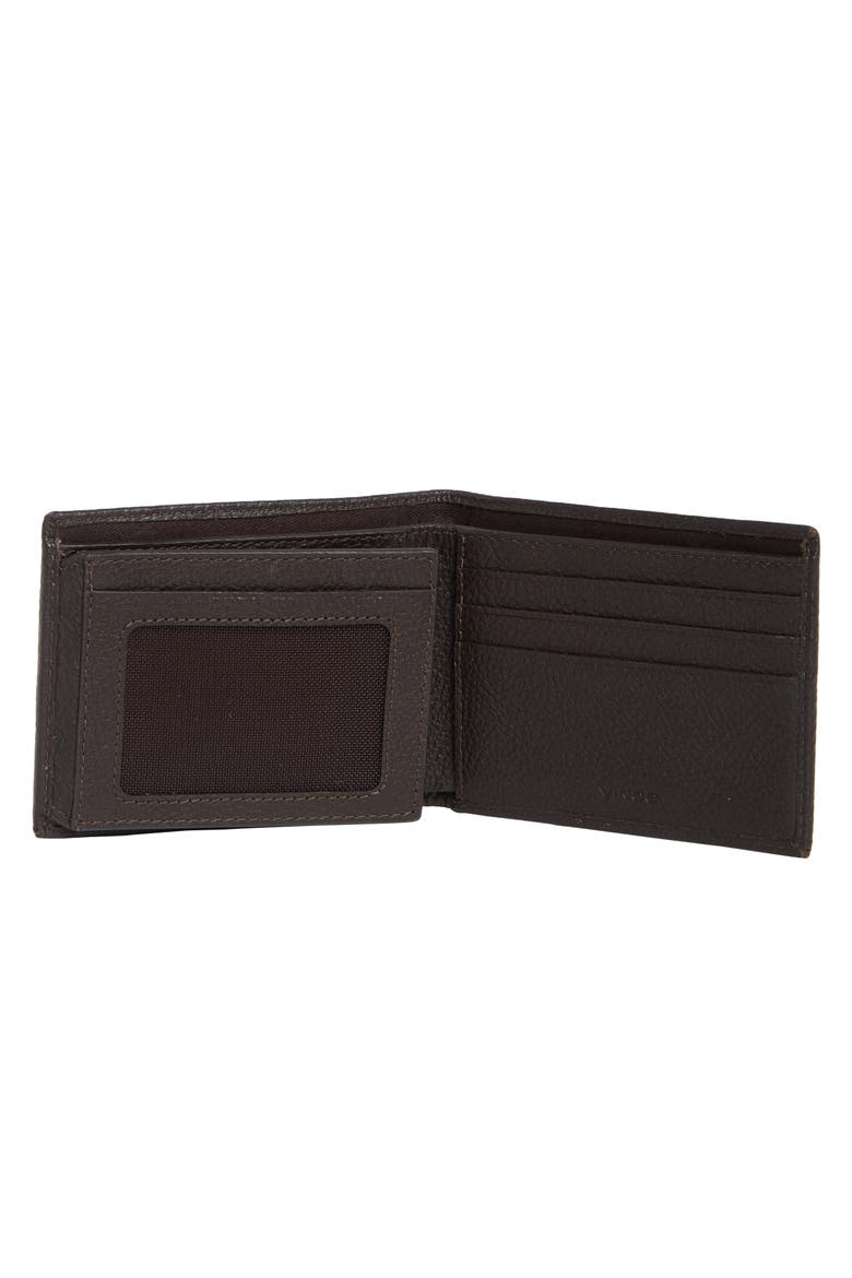 Pebbled Leather Bifold Passcase Wallet, Alternate, color, TOBACCO