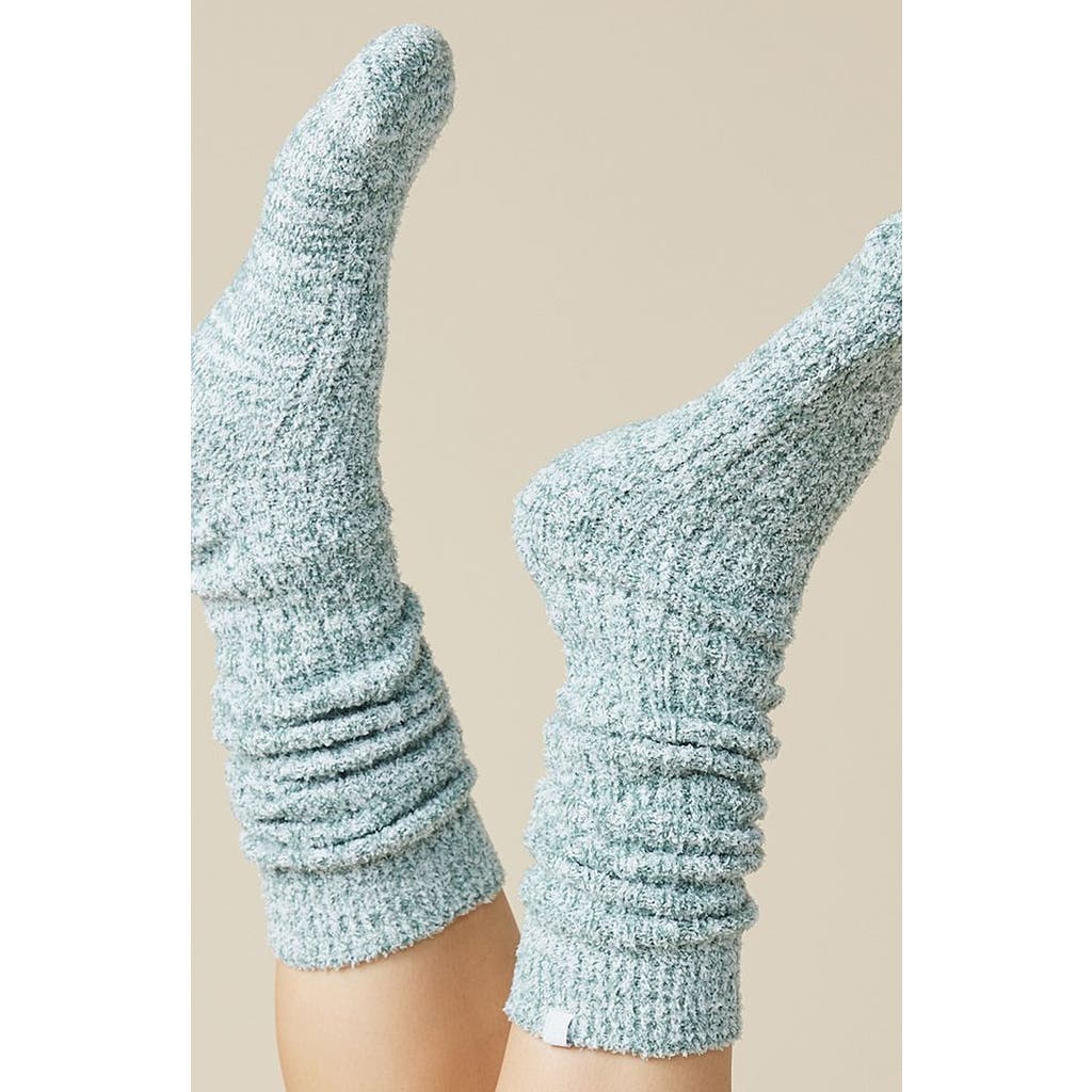 Softies Marshmallow Slouchy Socks With Grippers In Heather Dusty Green