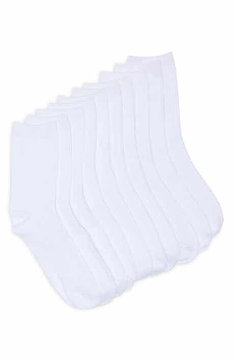 5-Pack Pointelle Ribbed Crew Socks