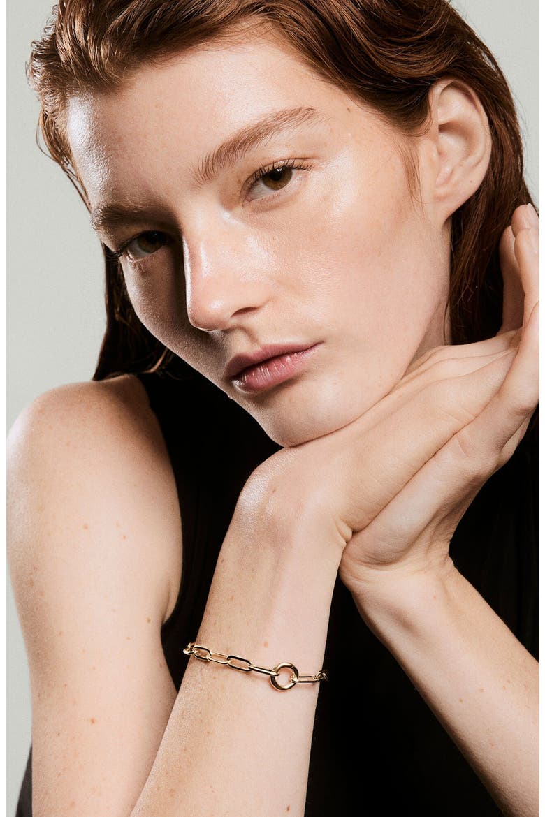 Paperclip Chain Charm Bracelet, Alternate, color, 18k Gold Vermeil