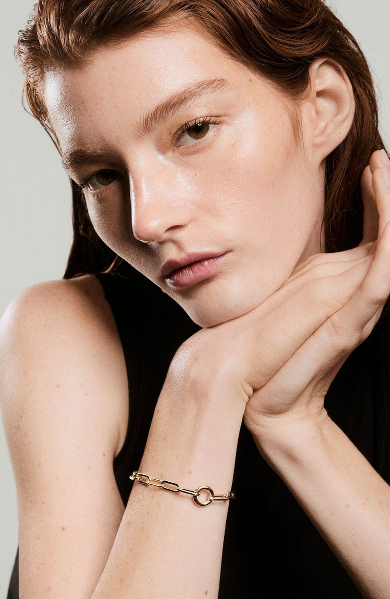 MEJURI Paperclip Chain Charm Bracelet, Alternate, color, 18K Gold Vermeil