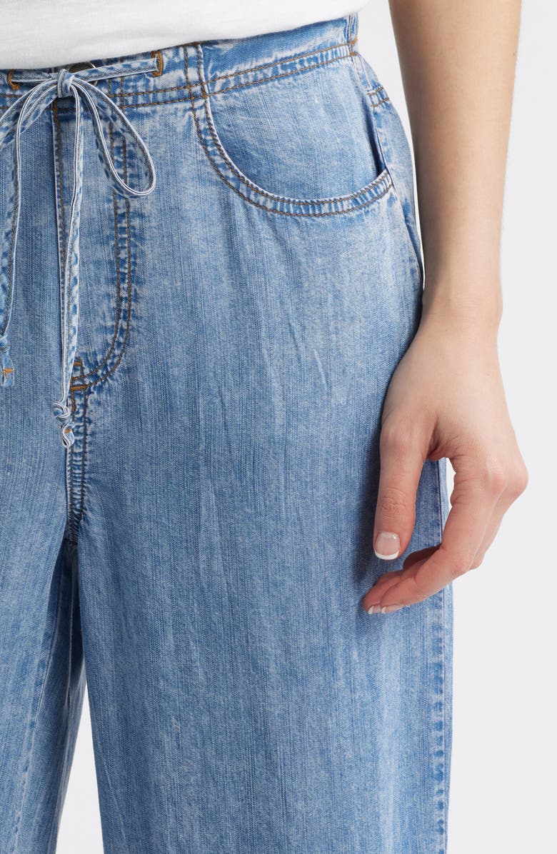 beachlunchlounge Cass Chambray Drawstring Pants, Alternate, color, Medium Wash