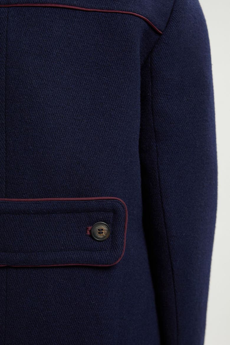 Tailored Padded Lined Midi Coat, Alternate, color, Navy