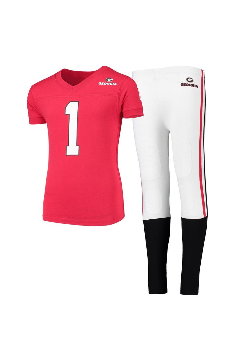 Wes & Willy Youth Wes & Willy Red Georgia Bulldogs Football PJ Set, Main, color, Red