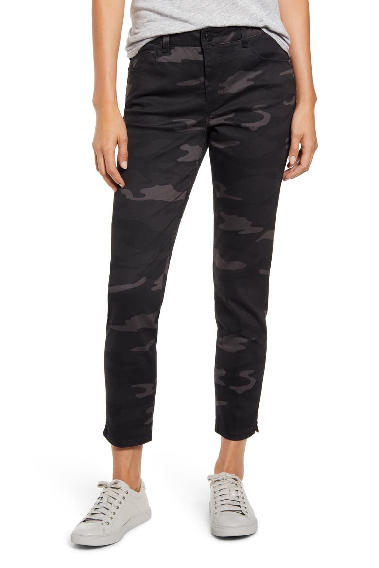 'Ab'Solution Camo High Waist Ankle Skinny Pants (Nordstrom Exclusive), Main, color, BK- BLACK