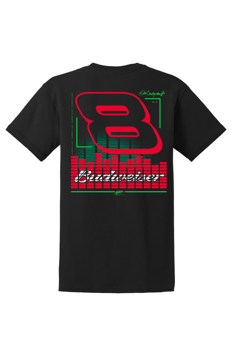 JR MOTORSPORTS OFFICIAL TEAM APPAREL Men's JR Motorsports Official Team Apparel Black Dale Earnhardt Jr. Budweiser Car T-Shirt, Alternate, color, Black