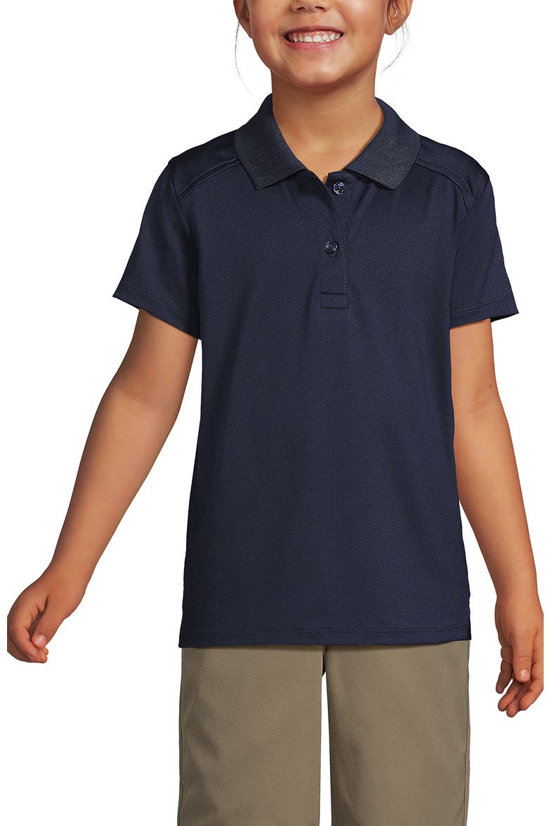 School Uniform Girls Short Sleeve Feminine Fit Rapid Dry Polo Shirt, Main, color, Classic Navy