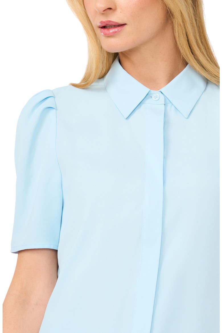 Puff Sleeve Button-Up Top, Alternate, color, OCEAN AIR