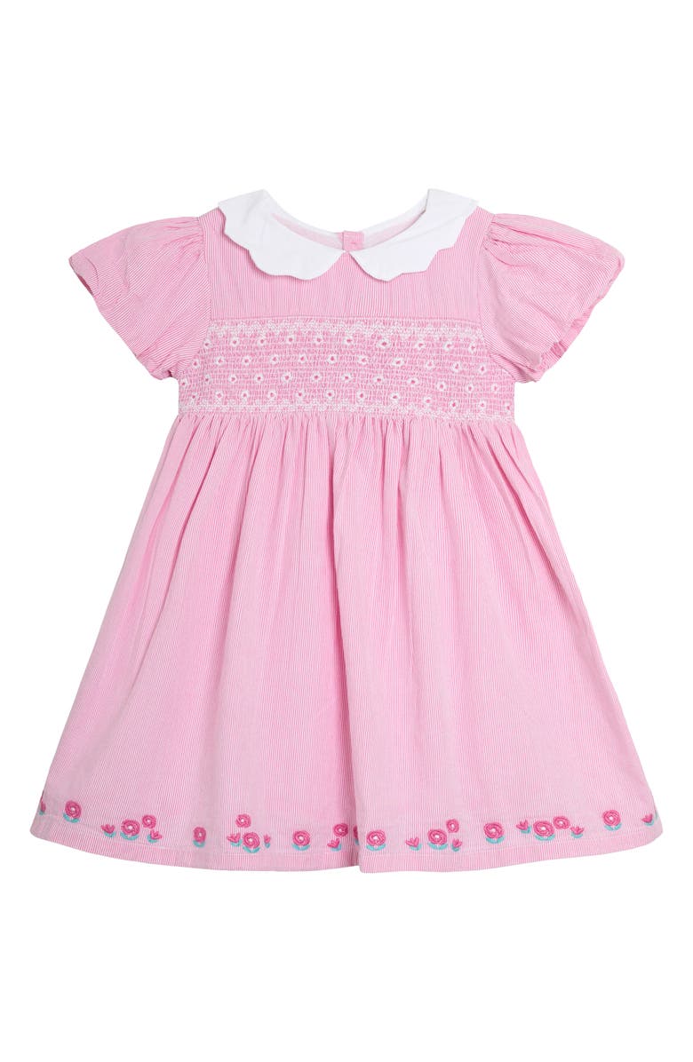 JOJO MAMAN BEBE Bud Floral Embroidered Smocked Bodice Party Dress, Main, color, 