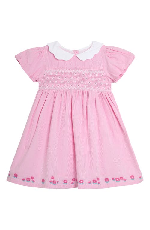 Jojo Maman Bébé Jojo Maman Bebe Bud Floral Embroidered Smocked Bodice Party Dress In Pink
