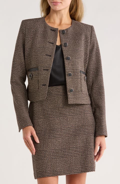 Glen Plaid Crop Jacket