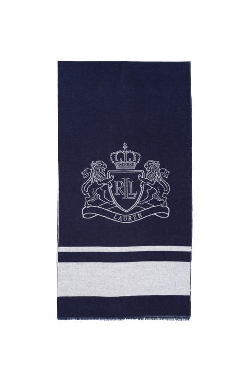 Ralph Lauren Lauren  Crest Jacquard Wrap In Blue
