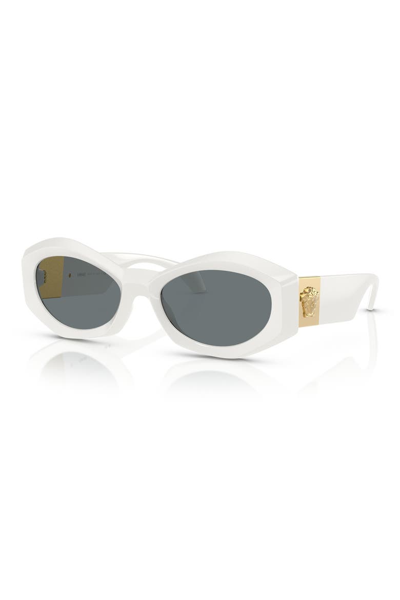 54mm Irregular Sunglasses, Alternate, color, WHITE