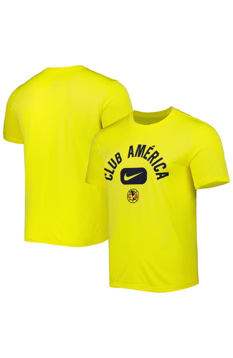 Nike Men's Nike Yellow Club America Lockup Legend Performance T-Shirt, Main, color, 