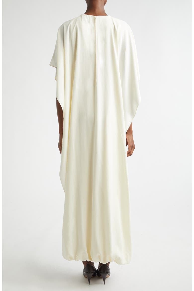 Lucia Draped Crepe Cape Evening Dress, Alternate, color, IVORY