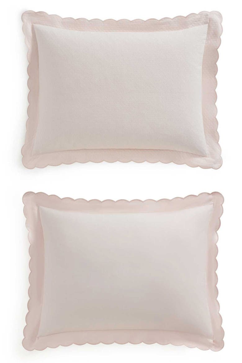 Signature Scallop Solid Pique Duvet Set, Alternate, color, PEARL PEACH
