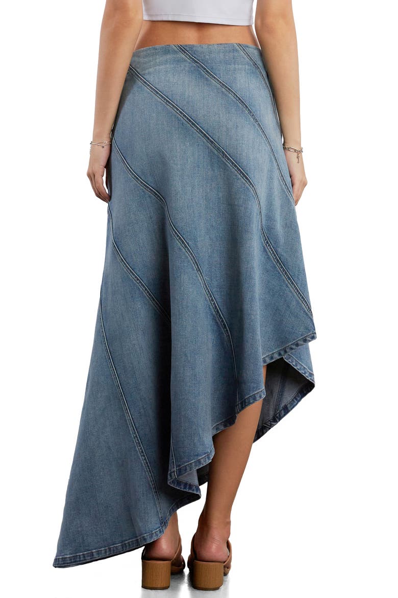 Daydream High Waist Seamed Denim Maxi Skirt, Alternate, color, FADED BLUE