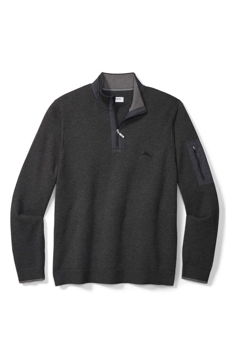 Tommy Bahama IslandZone<sup>®</sup> Cool Tide Performance Quarter Zip Pullover, Main, color,