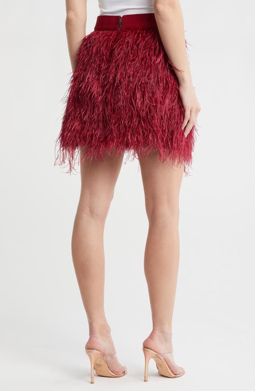 Alice And Olivia Alice + Olivia Cina Feather Skirt In Red