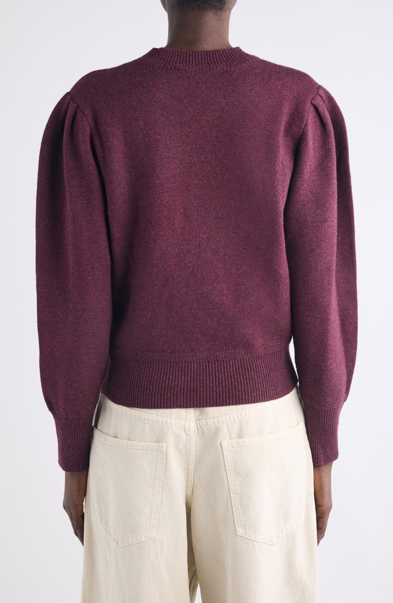 Isabel Marant Étoile Kelaya Balloon Sleeve Sweater, Alternate, color, Burgundy