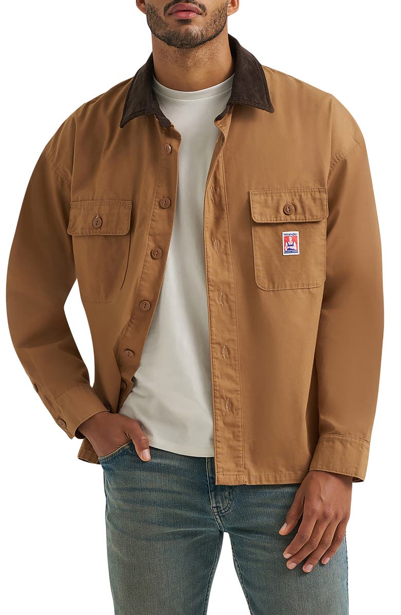 Wrangler Casey Jones Overshirt, Main, color, Toasted Coconut