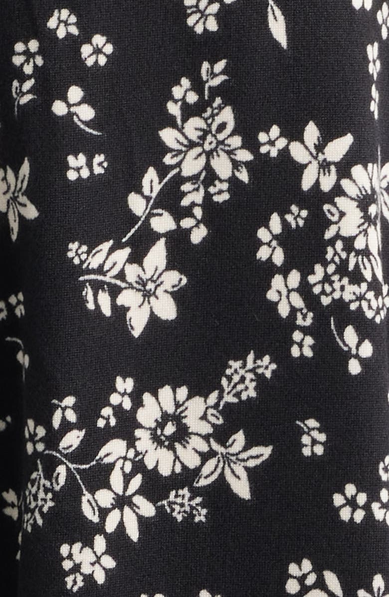 Emerald Sundae Floral Print Fit & Flare Mini Sundress, Alternate, color, Black / White