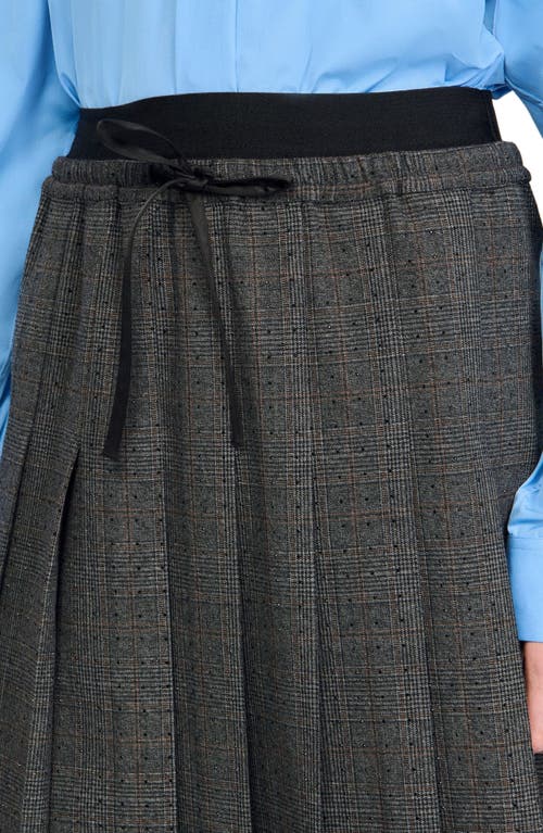 Sandro Long Pleated Rhinestone Skirt In Multi