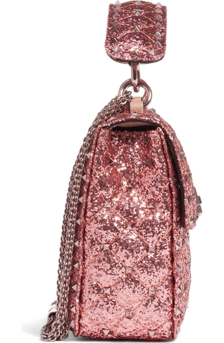 Valentino Garavani Medium Spike It Glitter Shoulder Bag, Alternate, color,