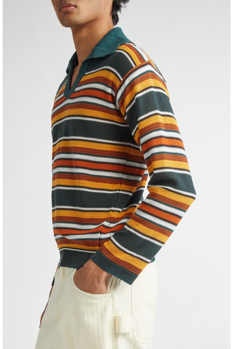 Boxy Parakeet Stripe Long Sleeve Polo, Alternate, color, MULTICOLOR