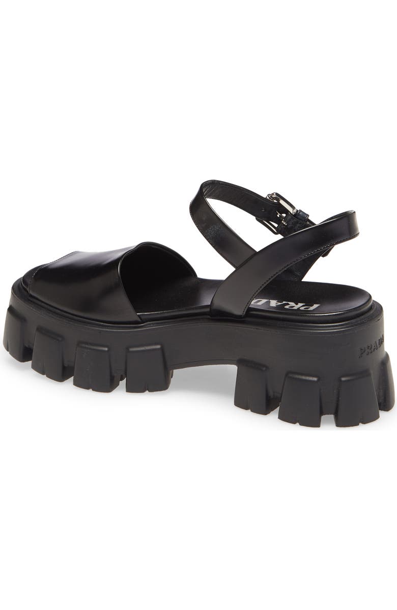 Prada Monolith Lug Sole Sandal, Alternate, color,