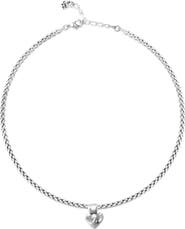 UNODE50 Sterling Silver Plated Necklace With Heart Detail