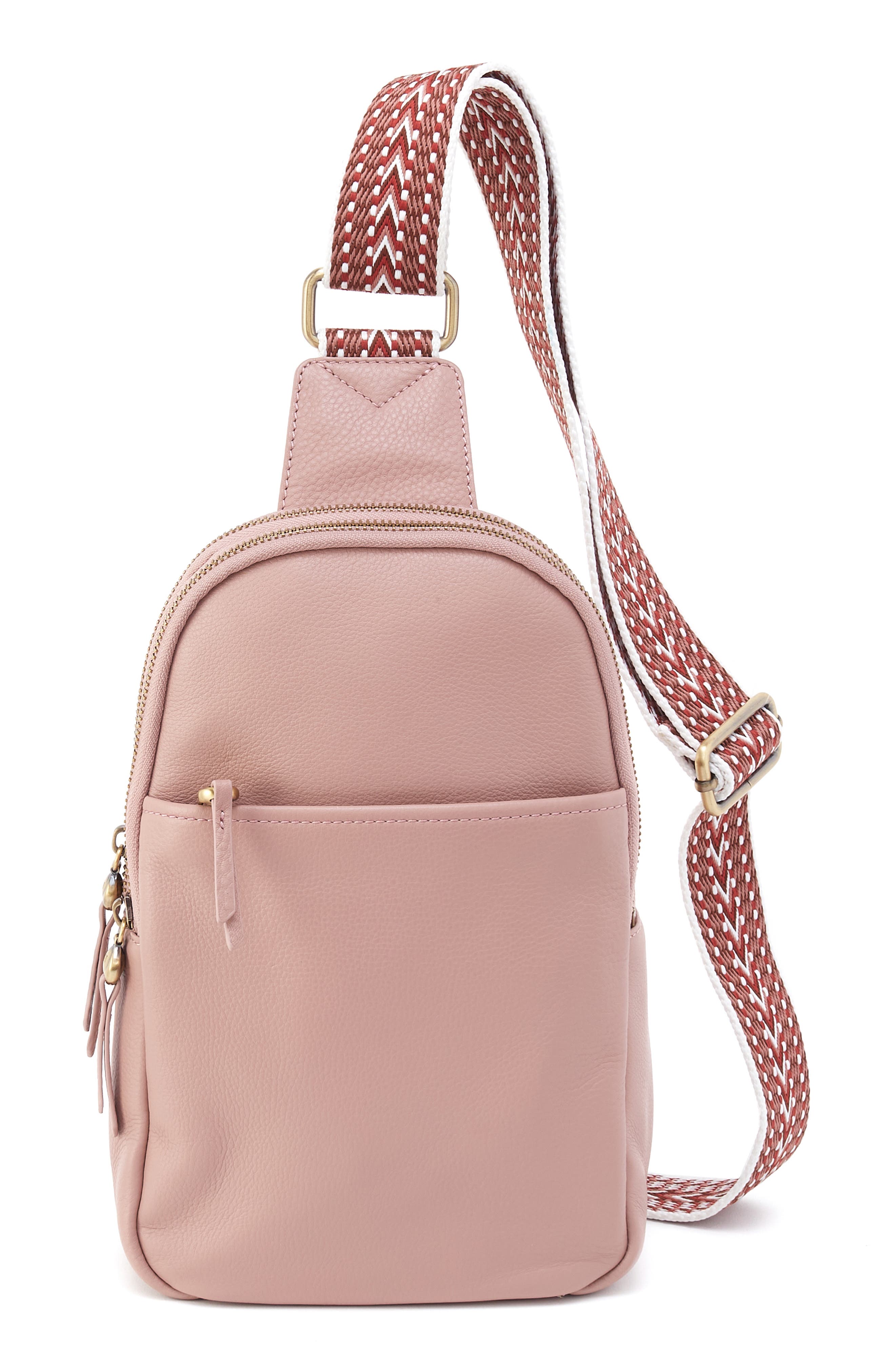 Cass Leather Sling Bag, Main, color, BLUSH