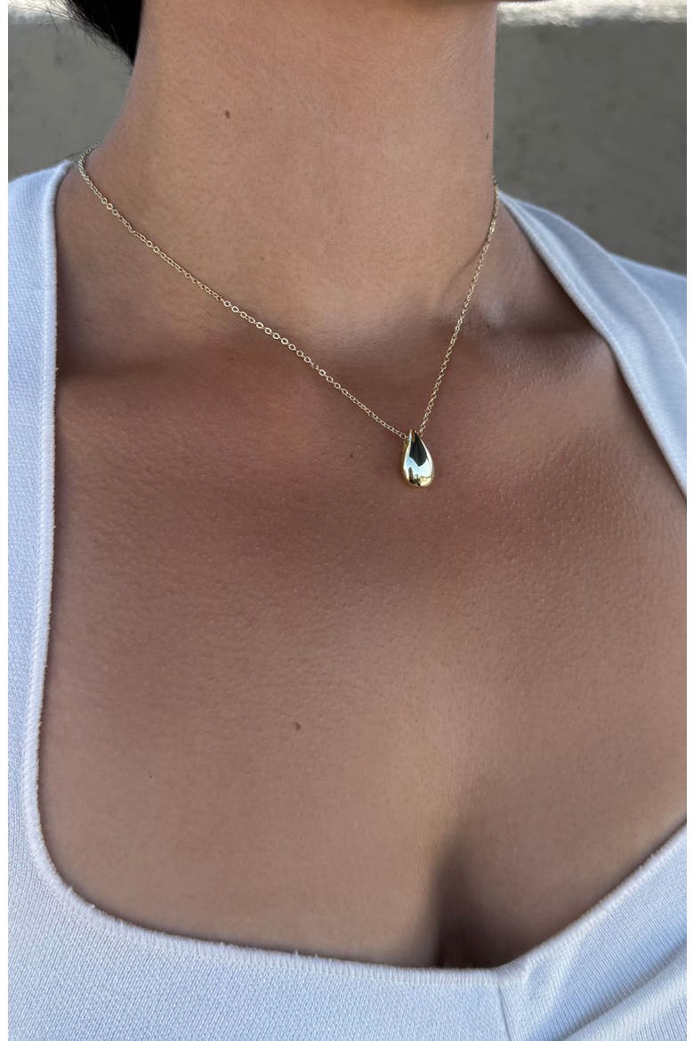 Teardrop Pendant Necklace, Alternate, color, GOLD