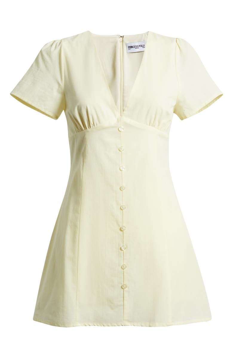 Princess Polly Loveliness Lemon Skirted Cotton Romper, Alternate, color, 