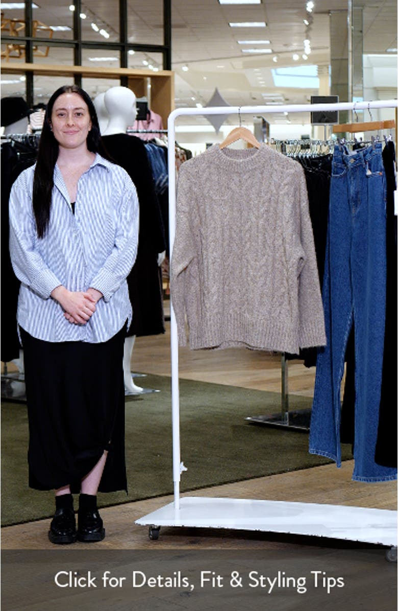 Fluffy Oversize Cable Stitch Sweater, sales video thumbnail