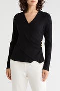 Gemma + Jane Ribbed Wrap Knit Top