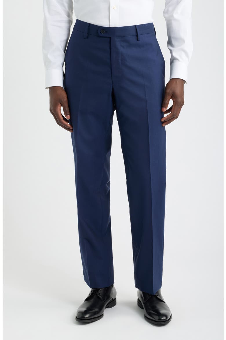 Solid Blue Zegna Wool Suit, Alternate, color, BLUE