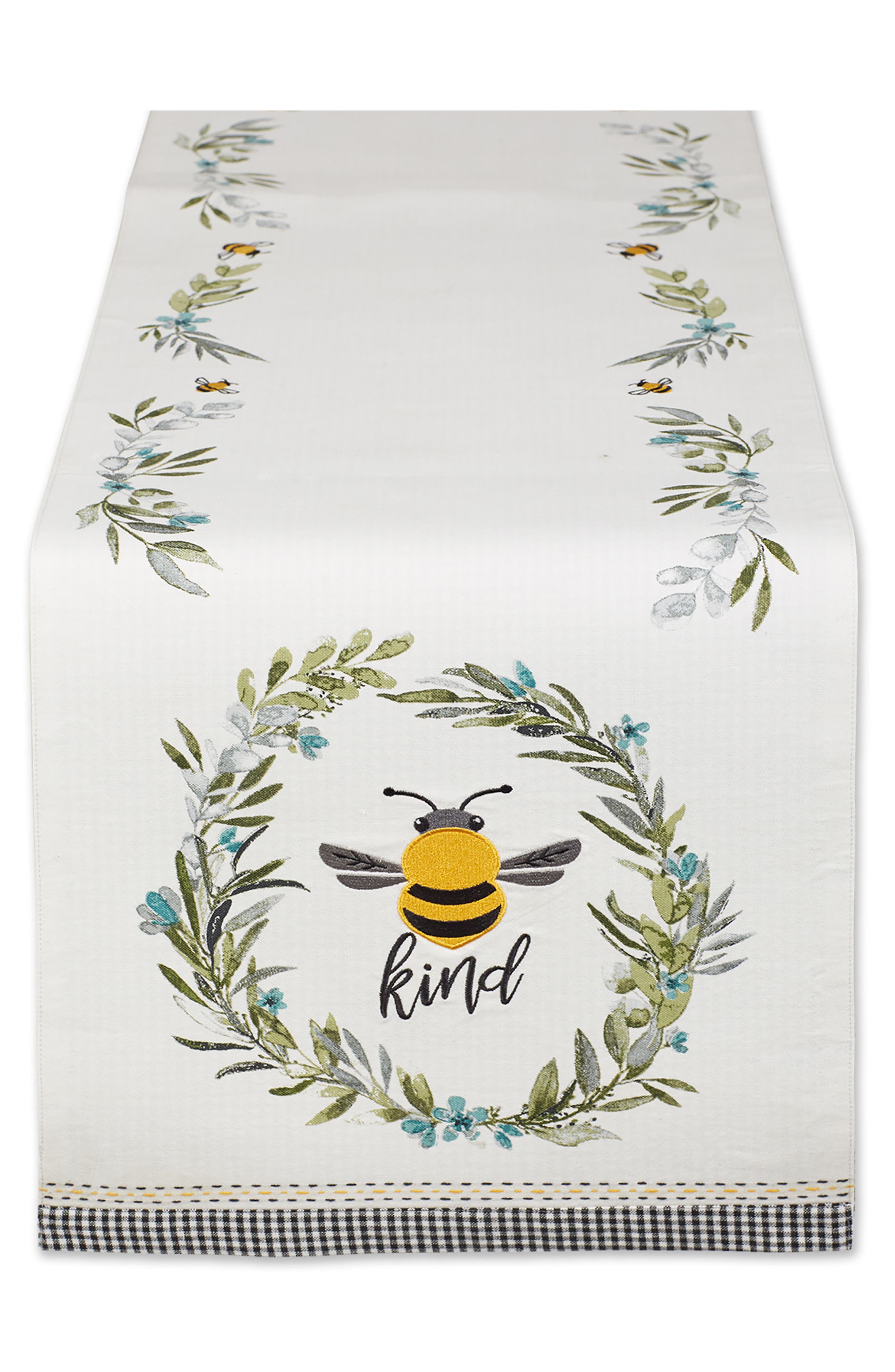 Design Imports Bee Kind Embellished Table Runner